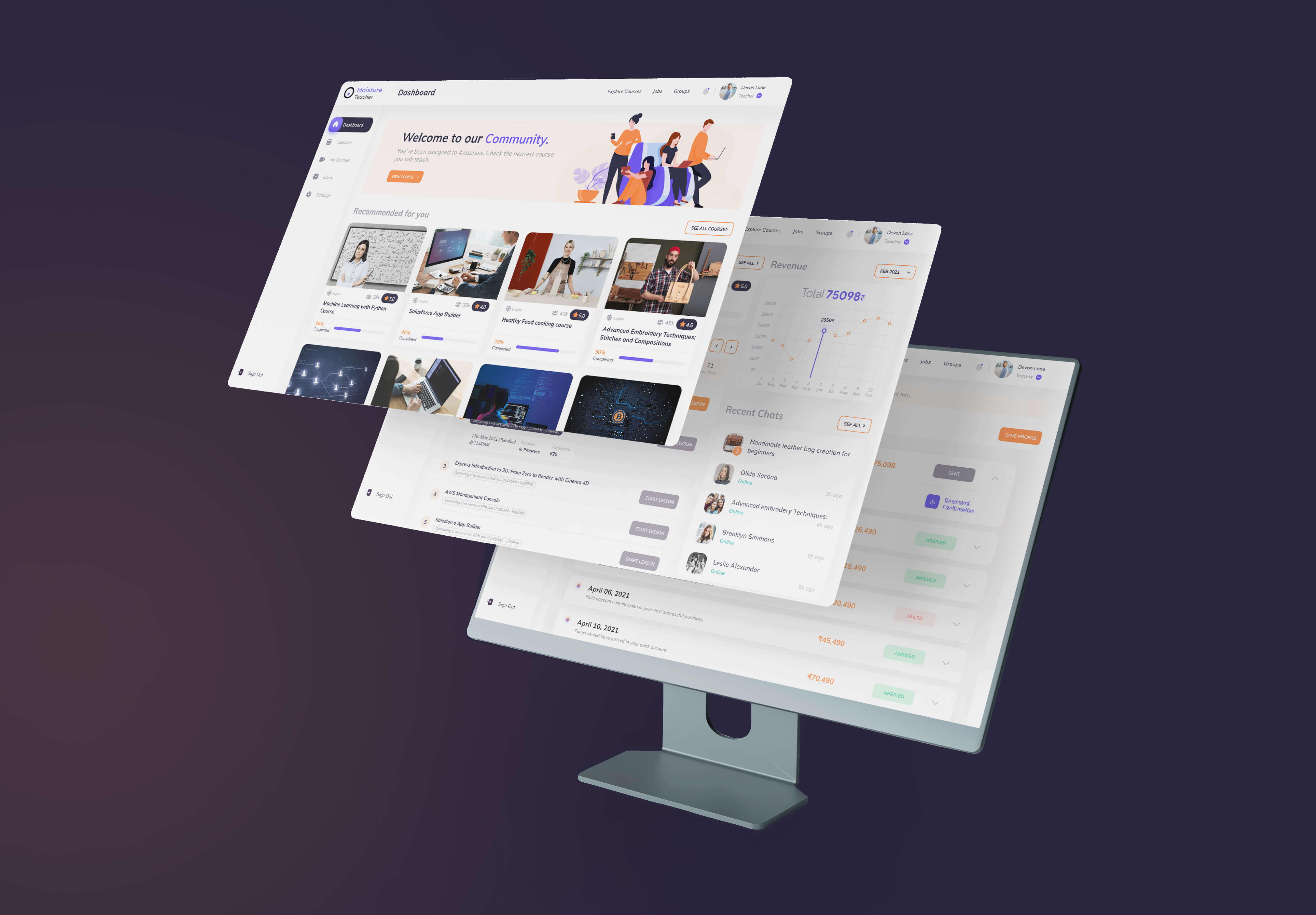 Unikaksha E-learning Teacher Dashboard Design